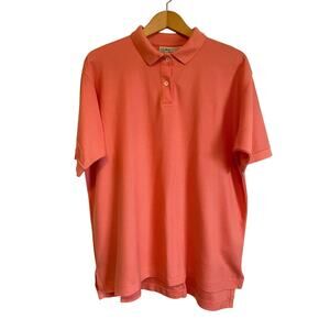L.L Bean Double L peach polo vintage solid cotton made in USA Size XL